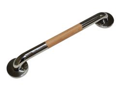 Stainless Steel Grab Bar with Teak Wood Accent - BS-DG002